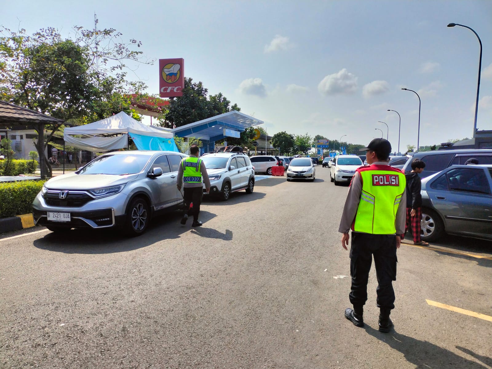 Polres Indramayu Gelar Patroli di Pos Yan Rest Area km 130 A Tol Cipali